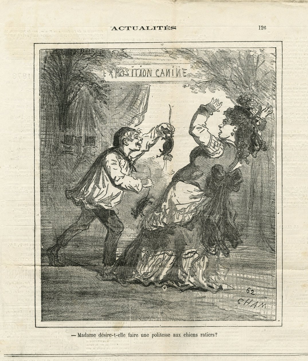 Illustratie van Cham (1819-1879) in Le Charivari door Amédée de Noé