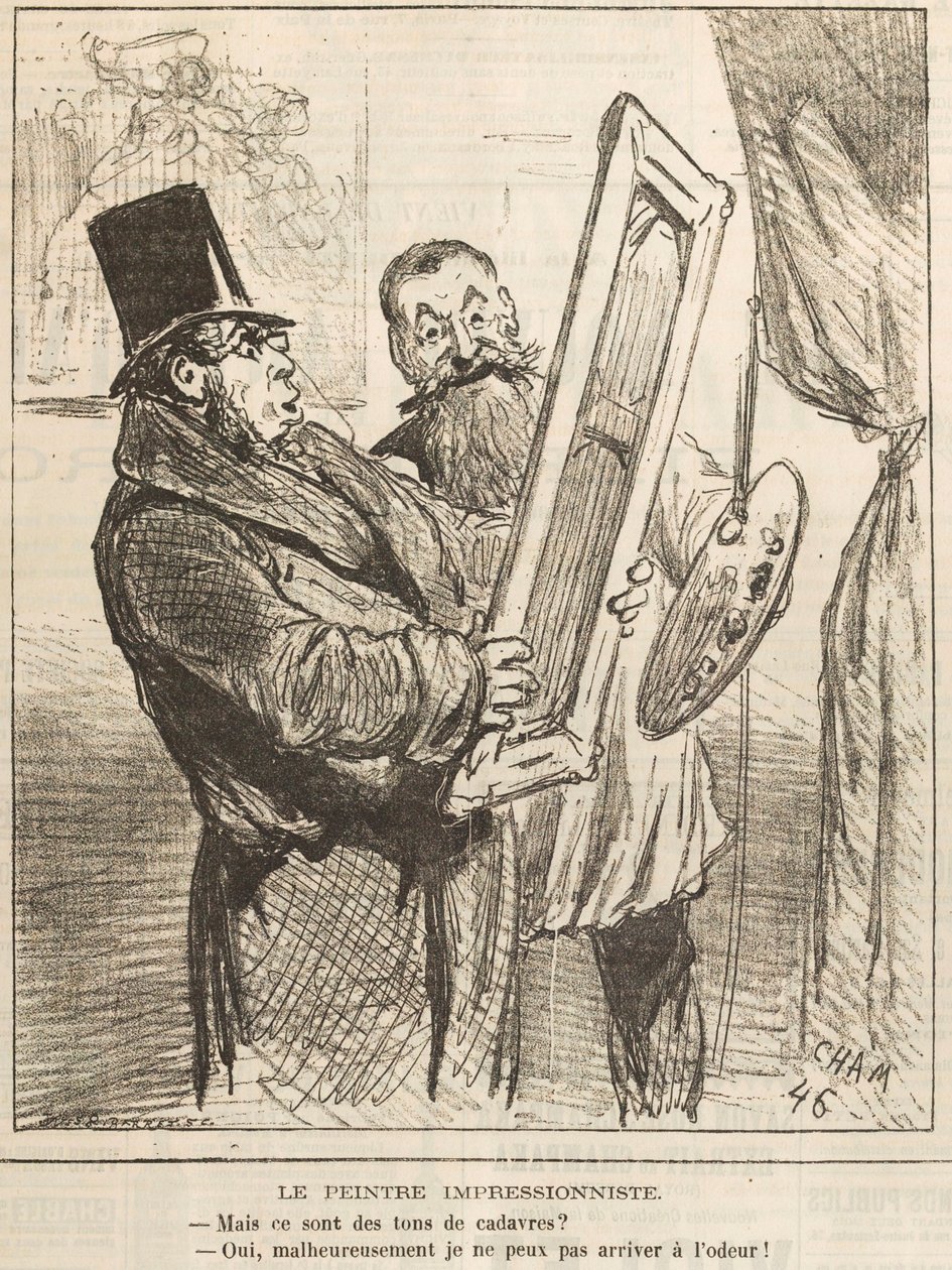 Le peintre impressionniste: Mais ce sont des tons de cadavre..., 1877 door Cham