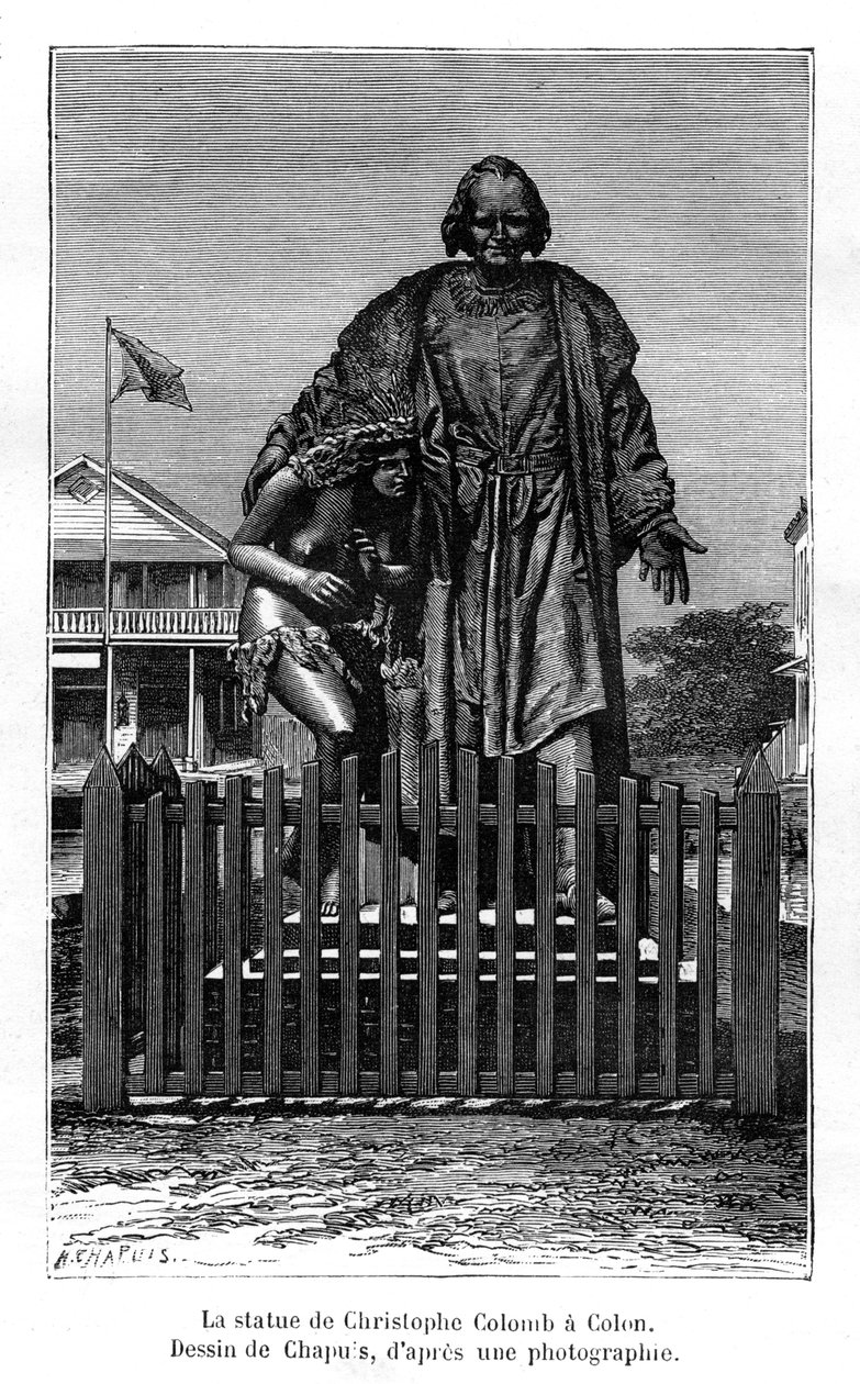 Standbeeld van Christoffel Columbus, Colón, Panama, 19e eeuw door Chapuis