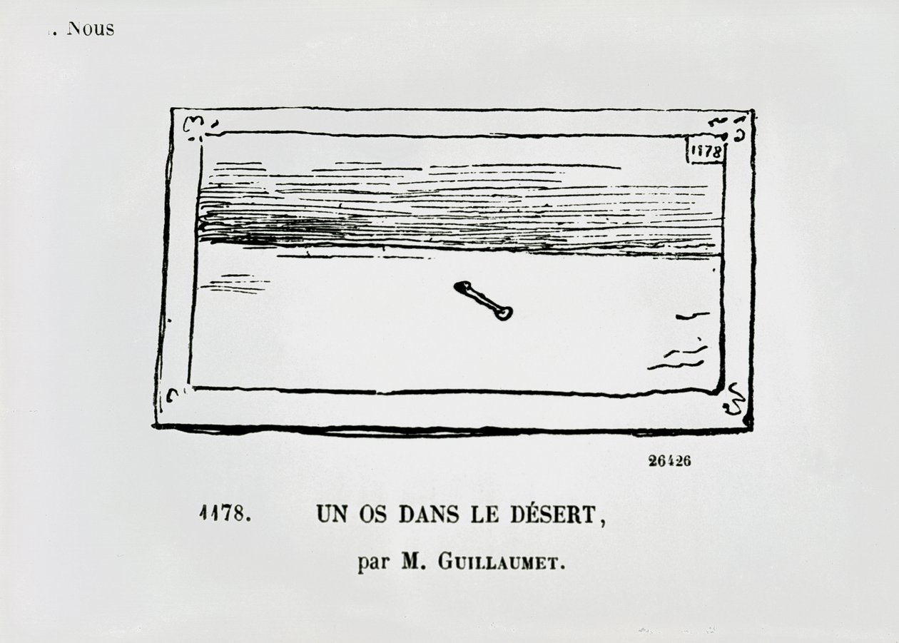 Een Bot in de Woestijn, karikatuur van een schilderij De Woestijn door Gustave Guillaumet uit 