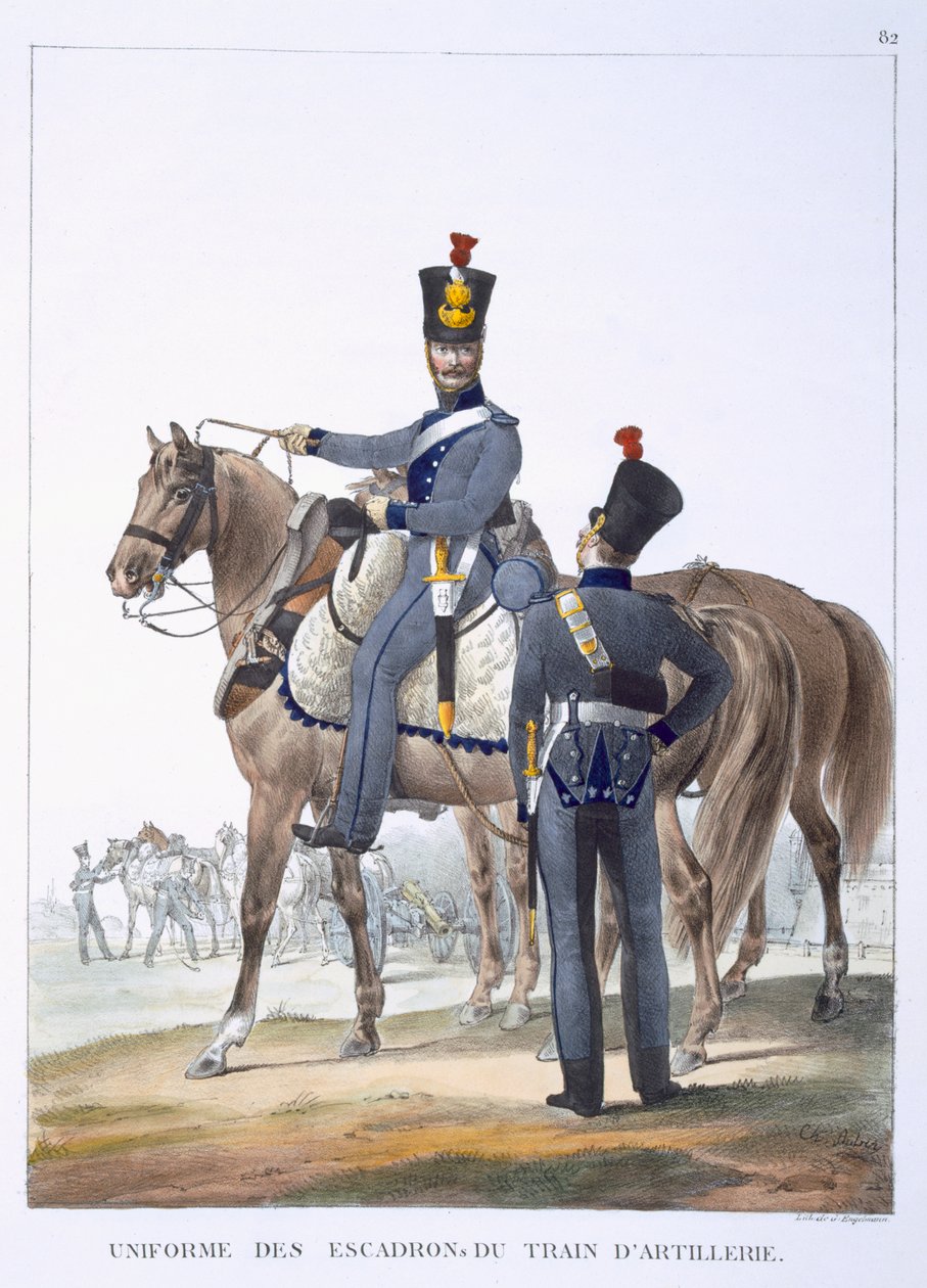 Uniform van het artilleriesquadron, 1823 door Charles Aubry