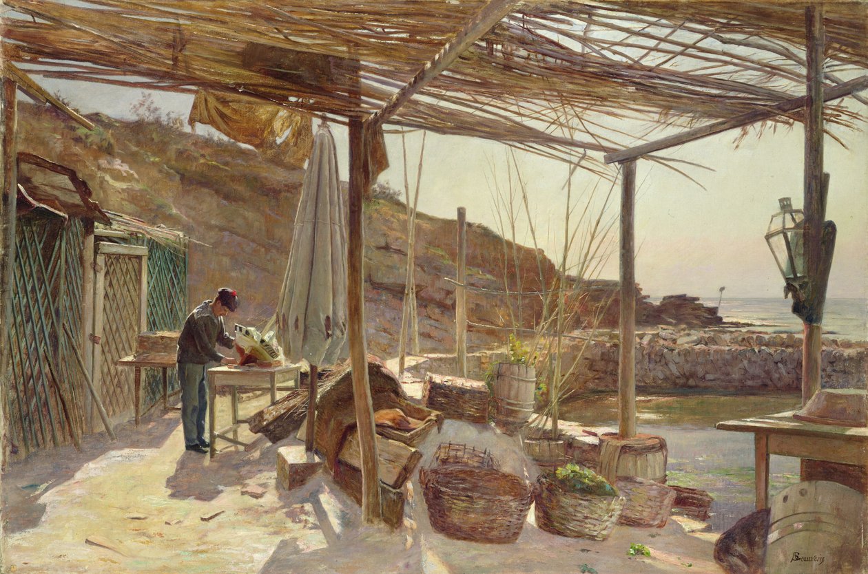 Het pakhuis in Ciotat, voor 1903 door Charles Beauverie