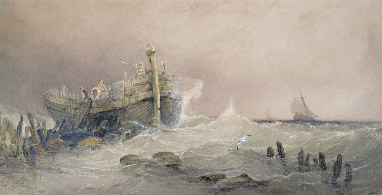 Oude Golfbreker, Kust van Essex door Charles Bentley