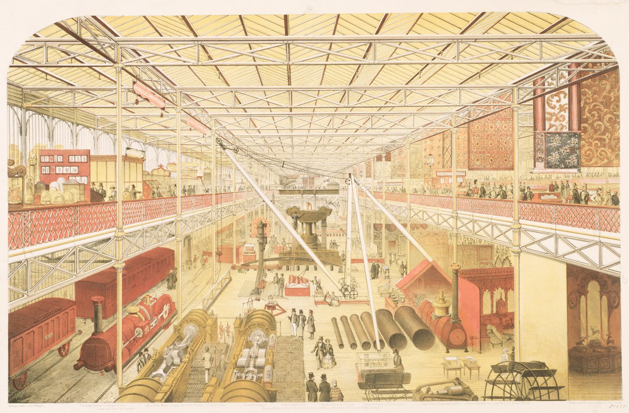 De Britse Machineafdeling, Klasse 5 van de Grote Industriële Tentoonstelling van Alle Naties, 1851, gegraveerd door de kunstenaar, gepubliceerd door Ackermann und Co., 1851 door Charles Burton