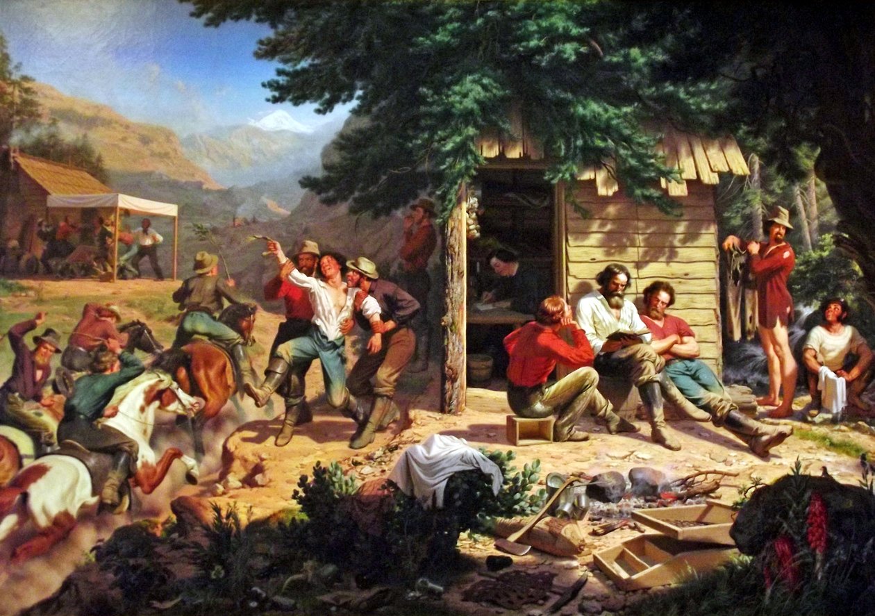 Zondagochtend in de mijnen door Charles Christian Nahl