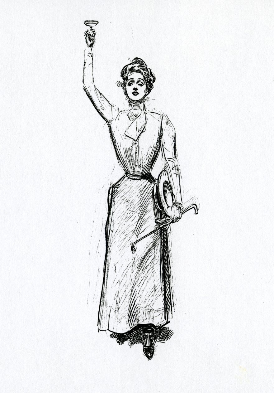 Een Gibson-meisje in rijuitrusting door Charles Dana Gibson