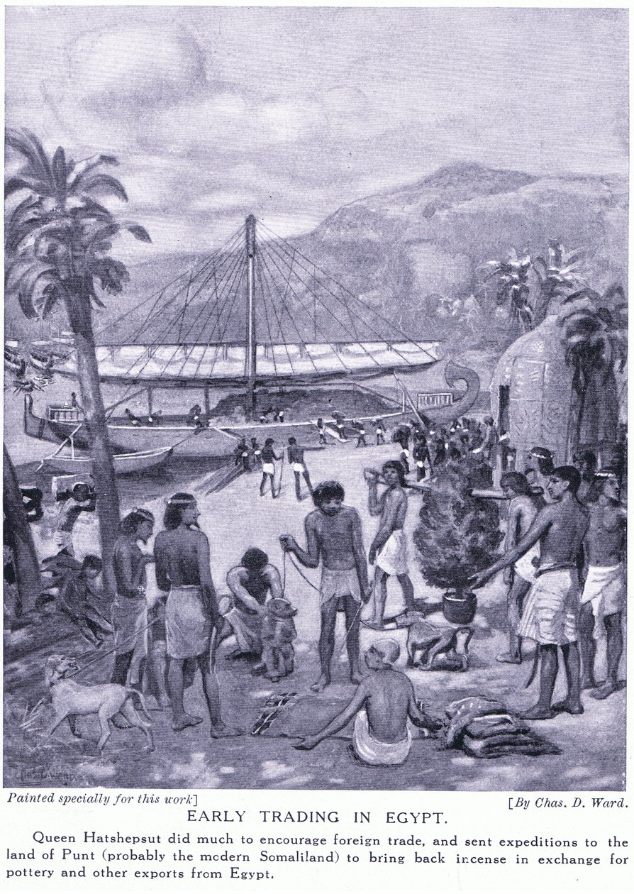 Vroege handel in Egypte, ca. 1920 door Charles Daniel Ward