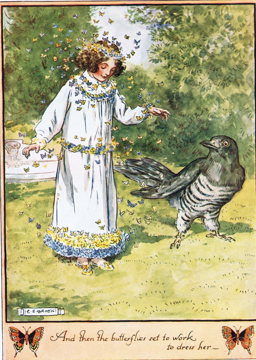 En toen begonnen de vlinders haar aan te kleden, illustratie uit 
