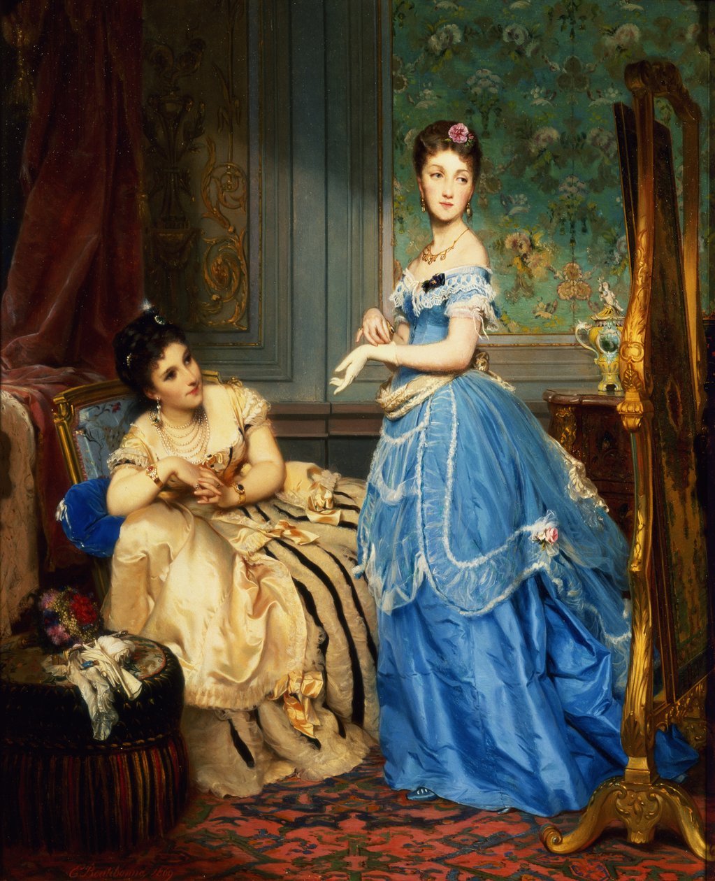 Aankleden, 1869 door Charles Edouard Boutibonne