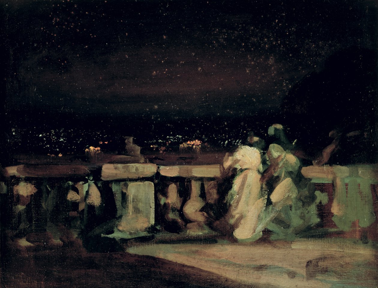 Vuurwerk Kijken, St. Cloud (op het Terras) c.1893 door Charles Edward Conder