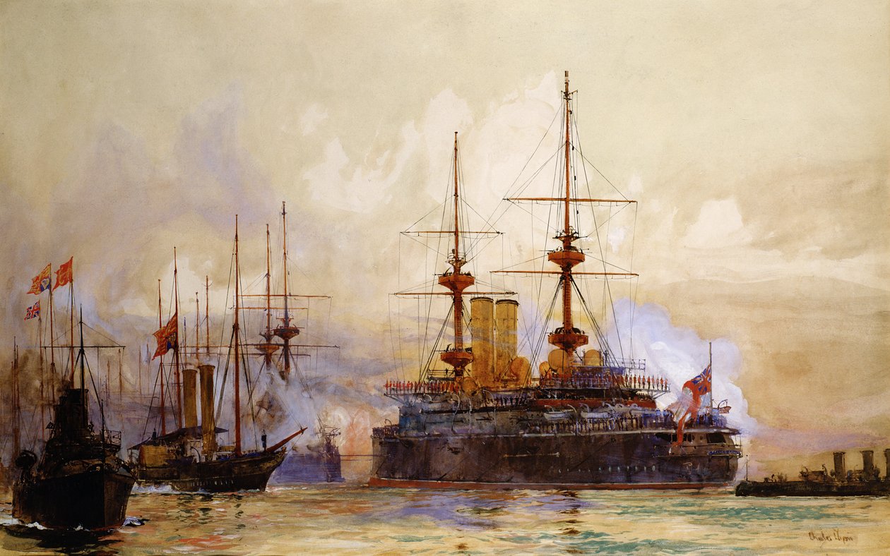 De Begrafenisstoet van Koningin Victoria door Charles Edward Dixon