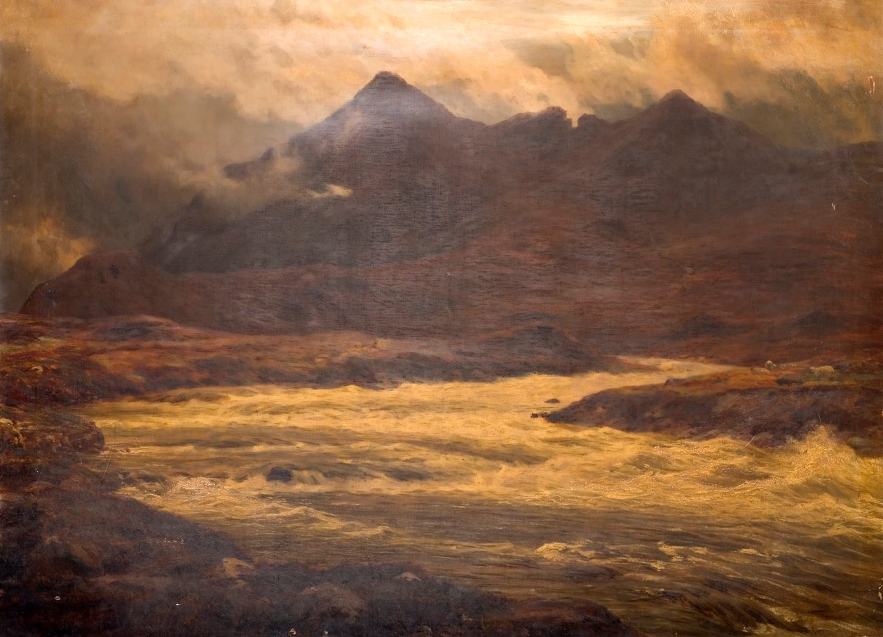 Berg en Overstroming, Snir-Na Gillan, Skye, 1876 door Charles Edward Johnson