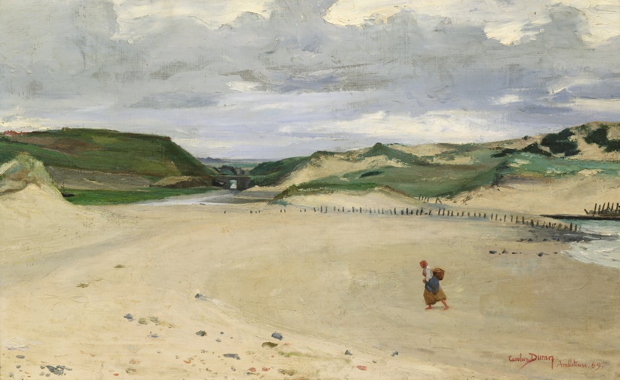 Het strand van Ambleteuse, 1869 door Charles Emile Auguste Carolus Duran
