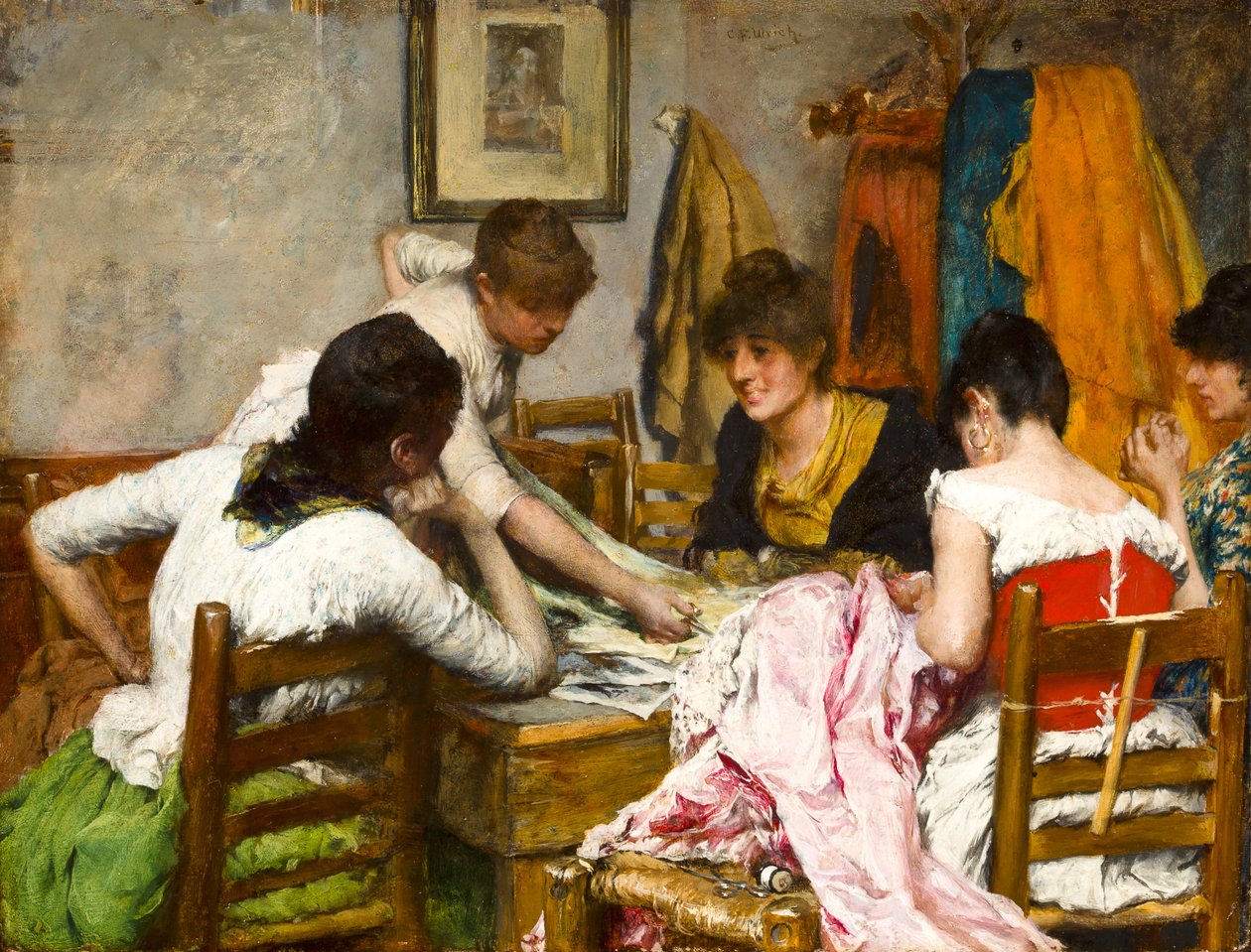 De nieuwe jurk door Charles Frederic Ulrich