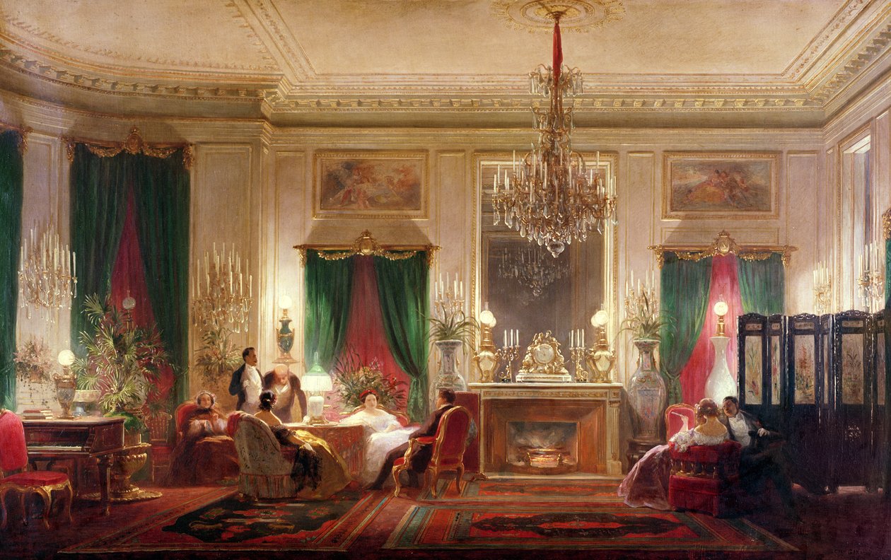 Salon van prinses Mathilde Bonaparte (1820-1904) Rue de Courcelles, Parijs, 1859 door Charles Giraud