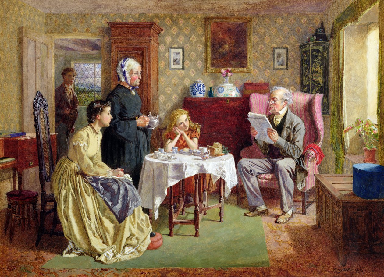 Nieuws van de oorlog, 1867 door Charles Green