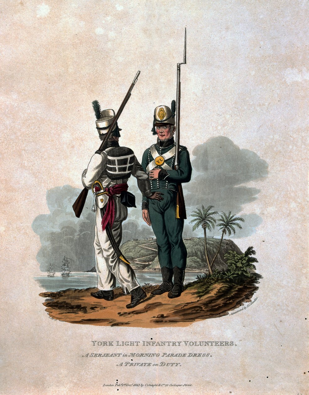 York Light Infantry Vrijwilligers, een Sergeant van de Ochtendparade, een Soldaat in Dienst, uit 