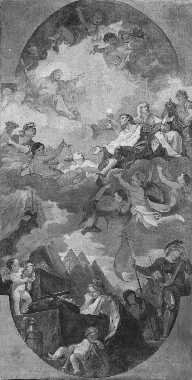Apotheose van St. Louis, schets voor het plafond van de kerk San Luigi dei Francesi, Rome, 1754-56 door Charles Joseph Natoire