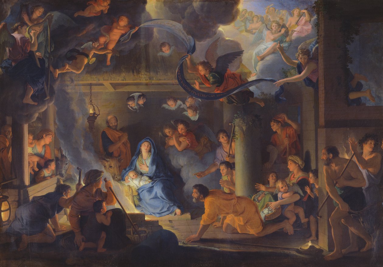 Aanbidding van de Herders, 1689 door Charles Le Brun