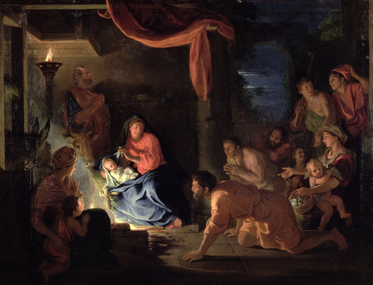 Aanbidding der Herders, 1689 door Charles Le Brun