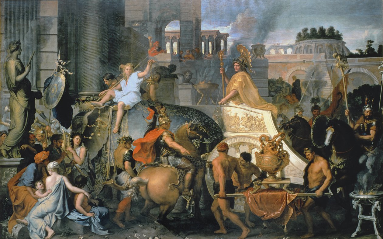 De Triomf van Alexander, of de Intocht van Alexander in Babylon, c.1673 door Charles Le Brun