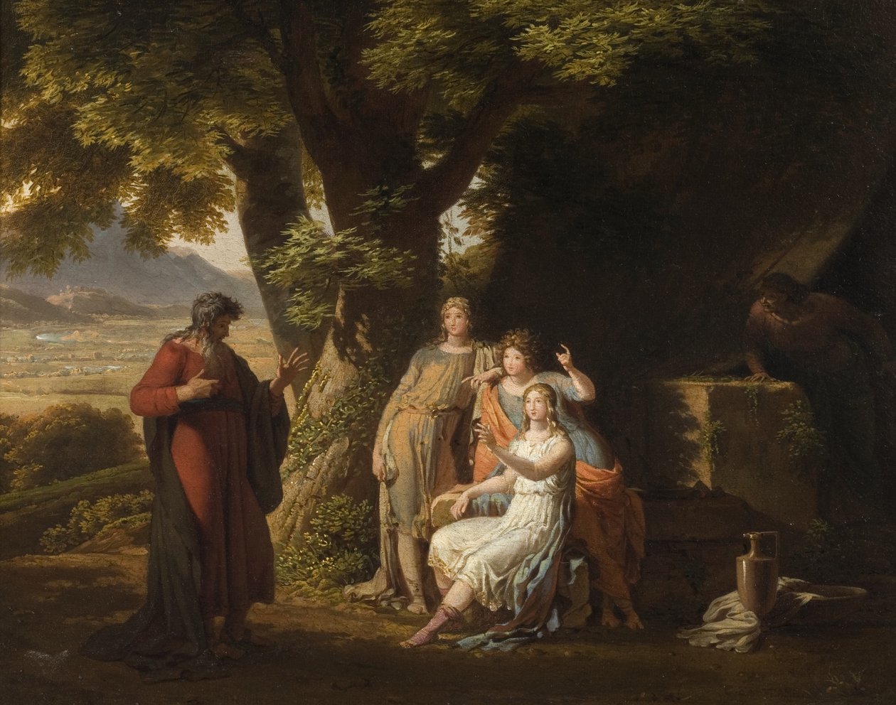 Mozes en de Dochters van Jethro door Charles Lock Eastlake