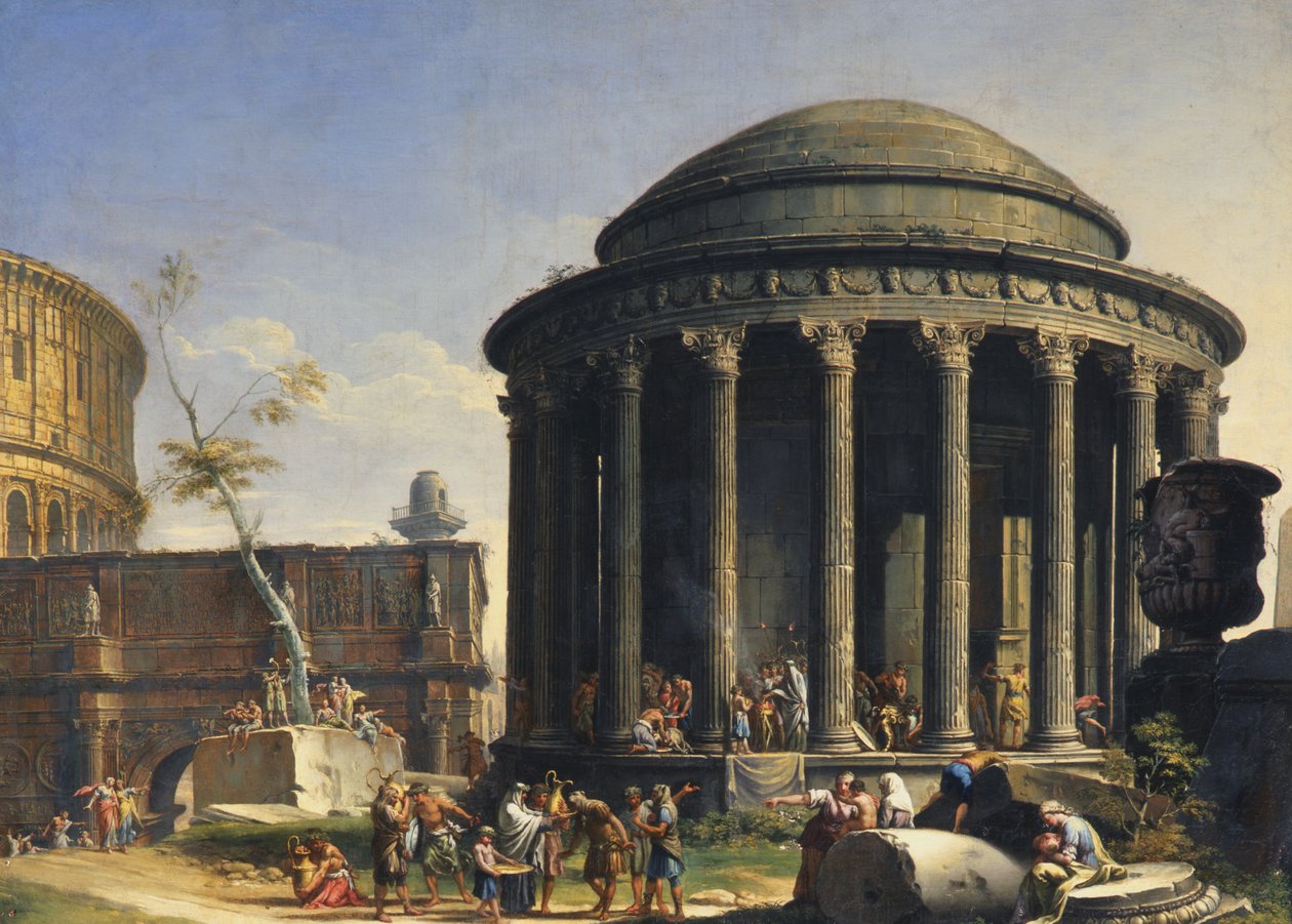 Tempel van Vesta door Charles Louis Clerisseau