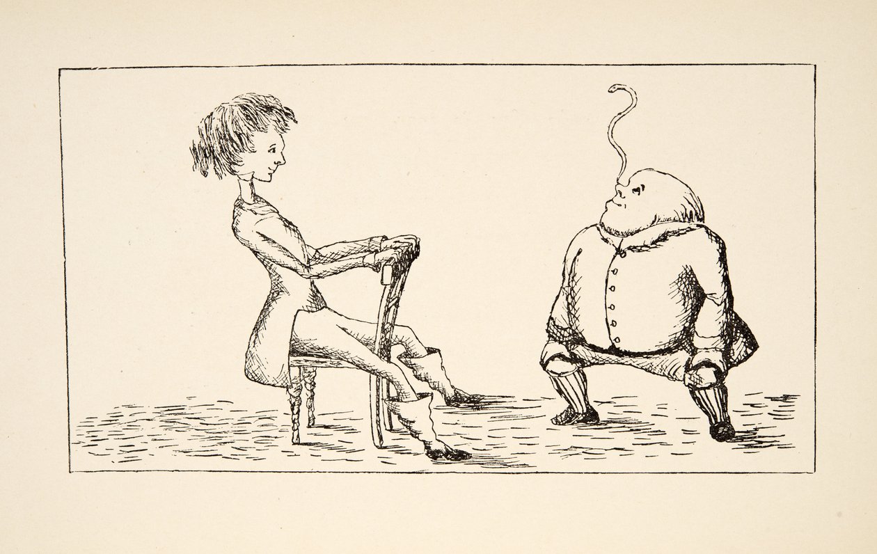 Vader William balanceert een paling op zijn neus, illustratie uit Alice