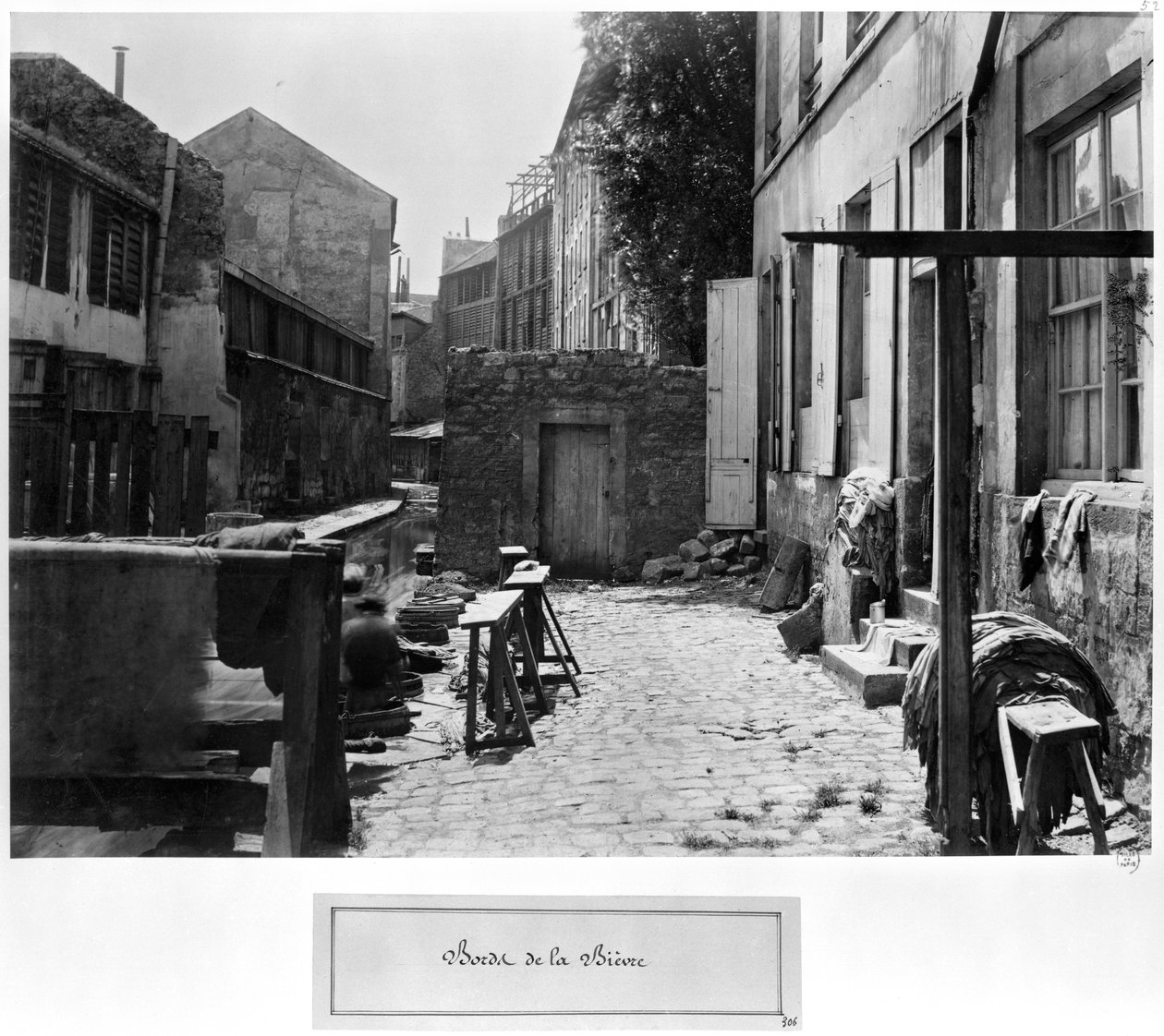 Oevers van de Bievre, Parijs, 1858-78 door Charles Marville