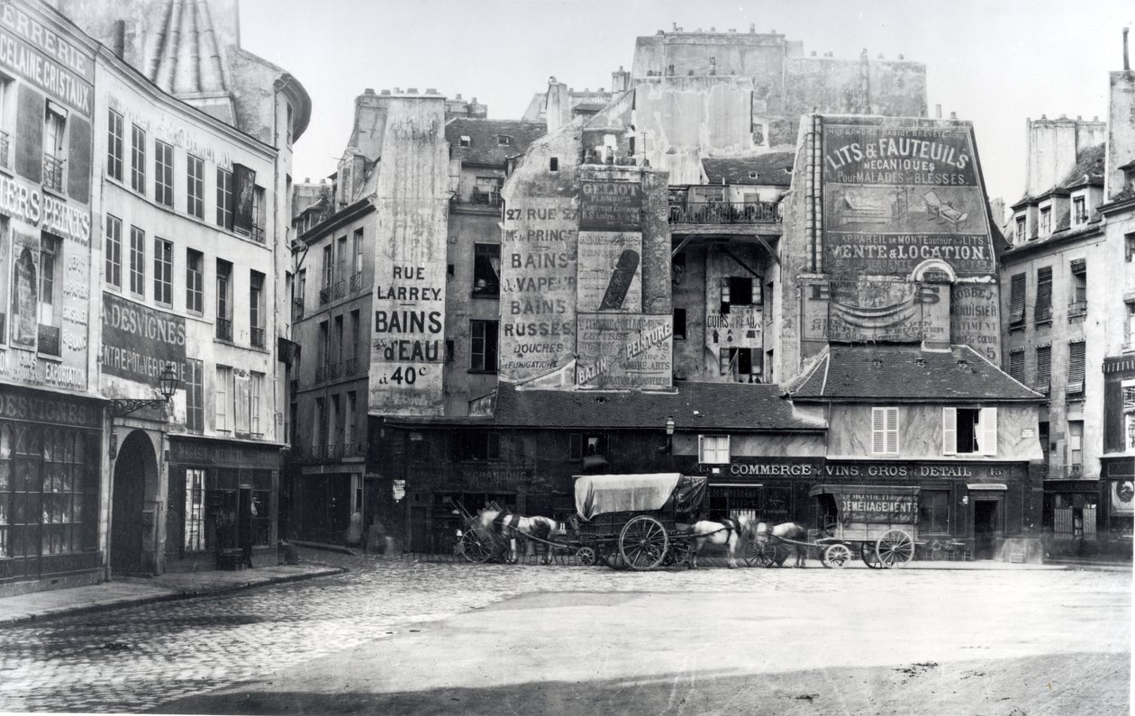Place Saint-Andre-des-Arts, Parijs, 1858-78 door Charles Marville