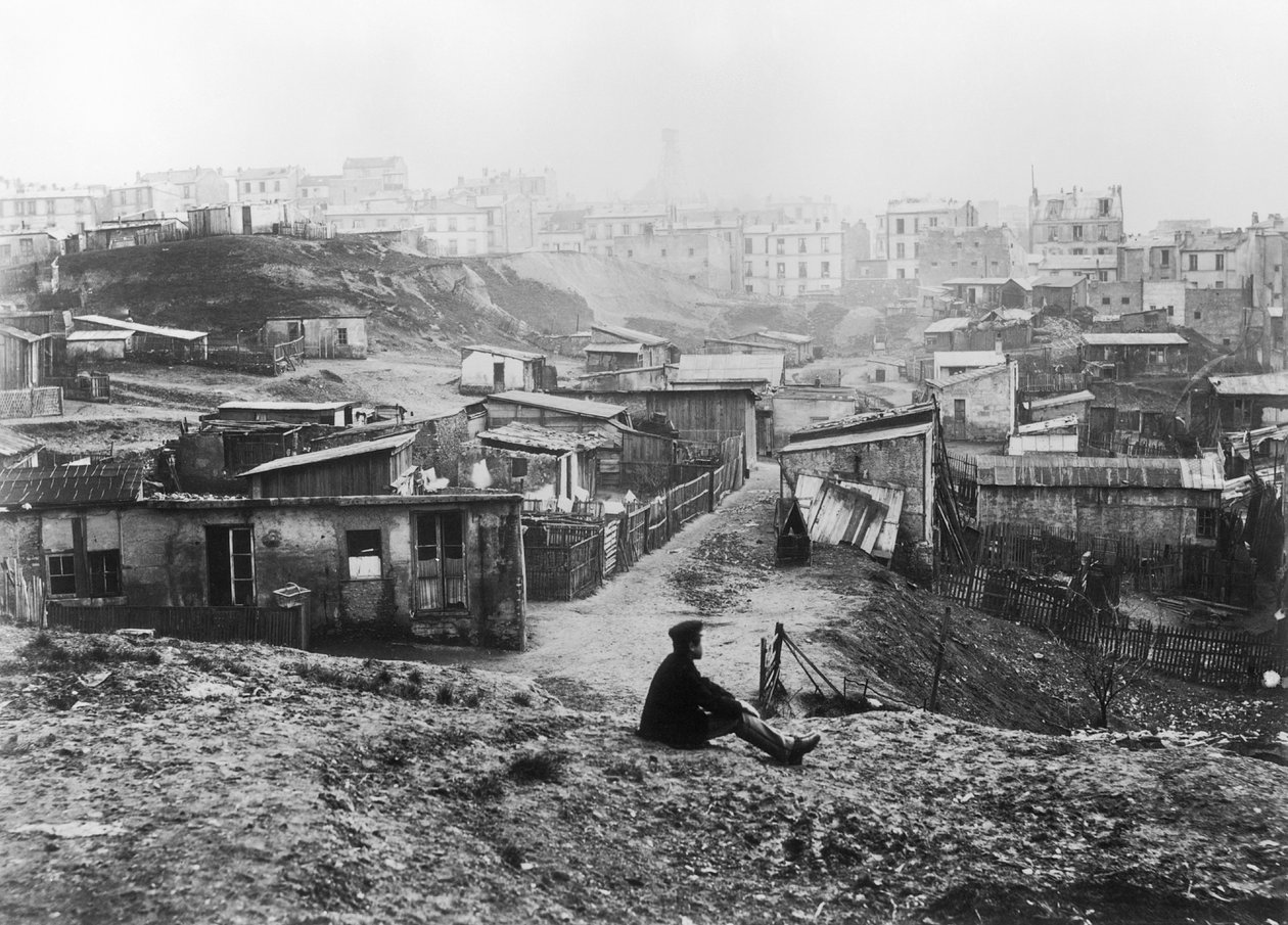 Rue Champlain, een groep hutten, 1858-78 door Charles Marville