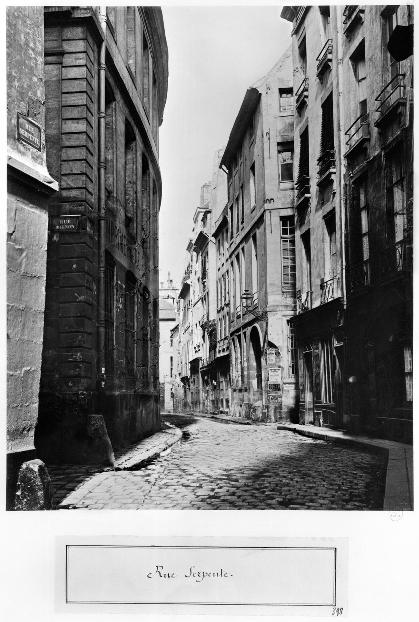 Rue Serpente, Parijs, 1858-78 door Charles Marville