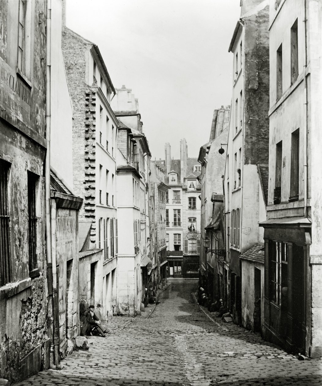 Rue du Bon-Puits, vanaf de Rue Traversine, Parijs, 1858-78 door Charles Marville