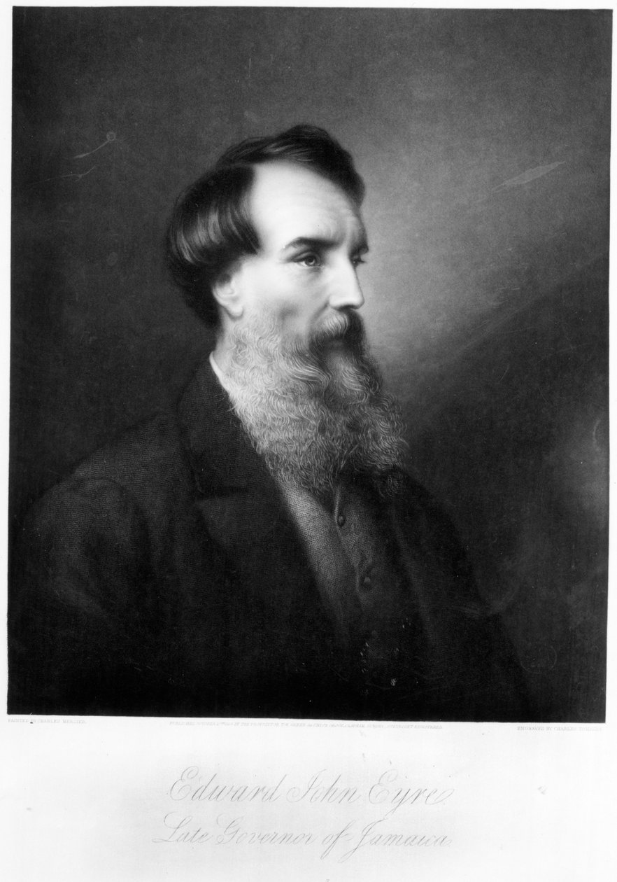 Edward John Eyre, gegraveerd door Charles Algernon Tomkins, c.1901 door Charles Mercier