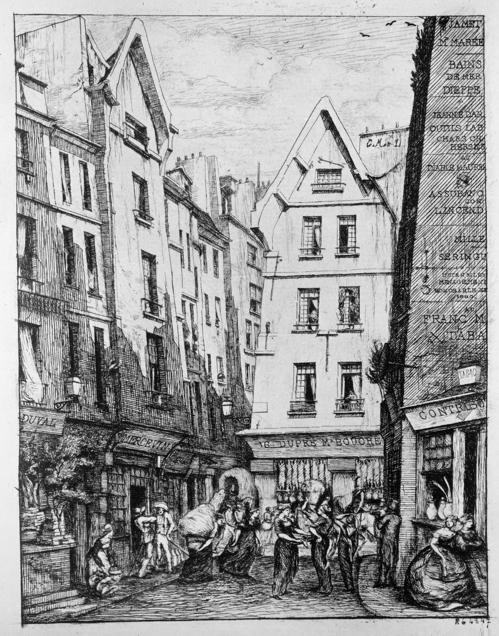 De Rue Pirouette, 1860 door Charles Meryon