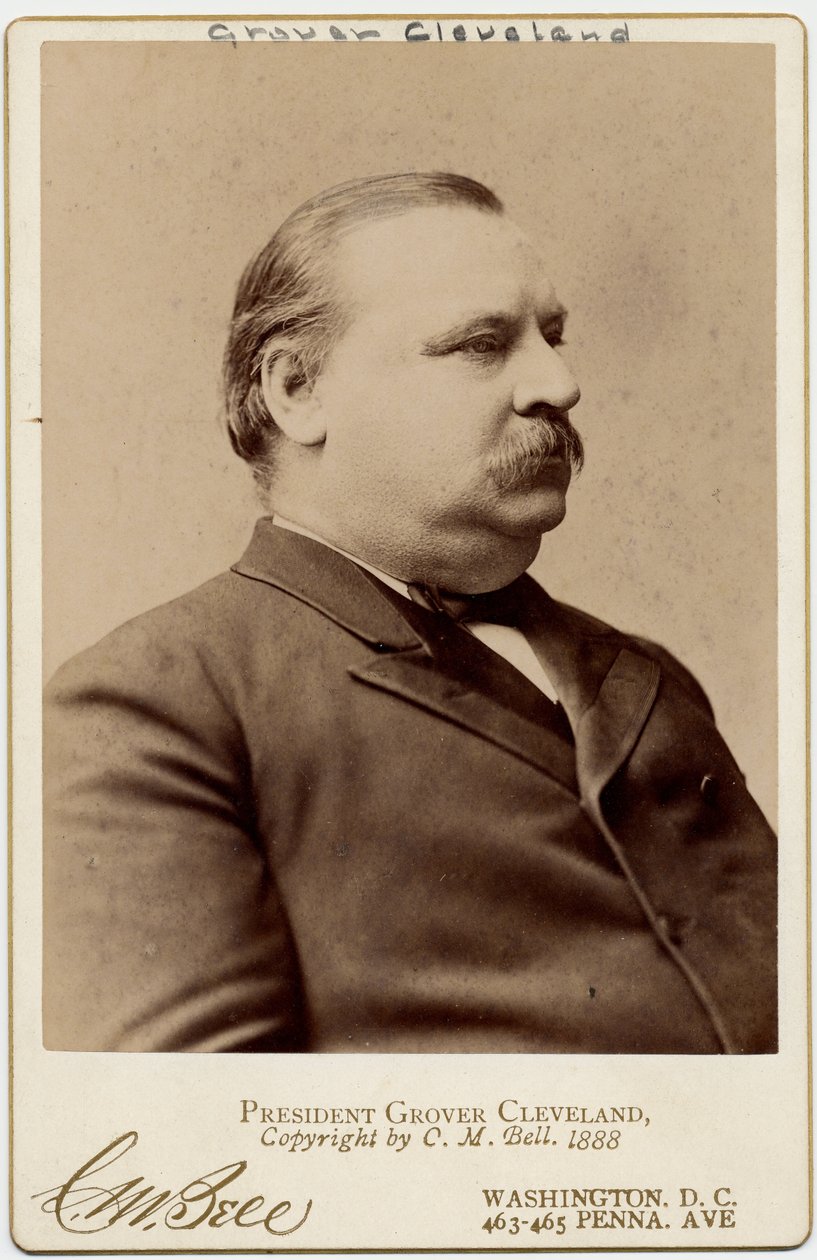 Stephen Grover Cleveland (1837-1908), 22e en 24e President van de Verenigde Staten van Amerika door Charles Milton Bell
