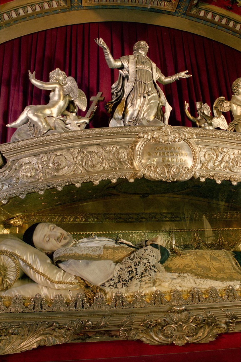 Het heiligdom van St. Vincent de Paul (1581-1660) (zilver) (detail) door Charles Nicolas Odiot