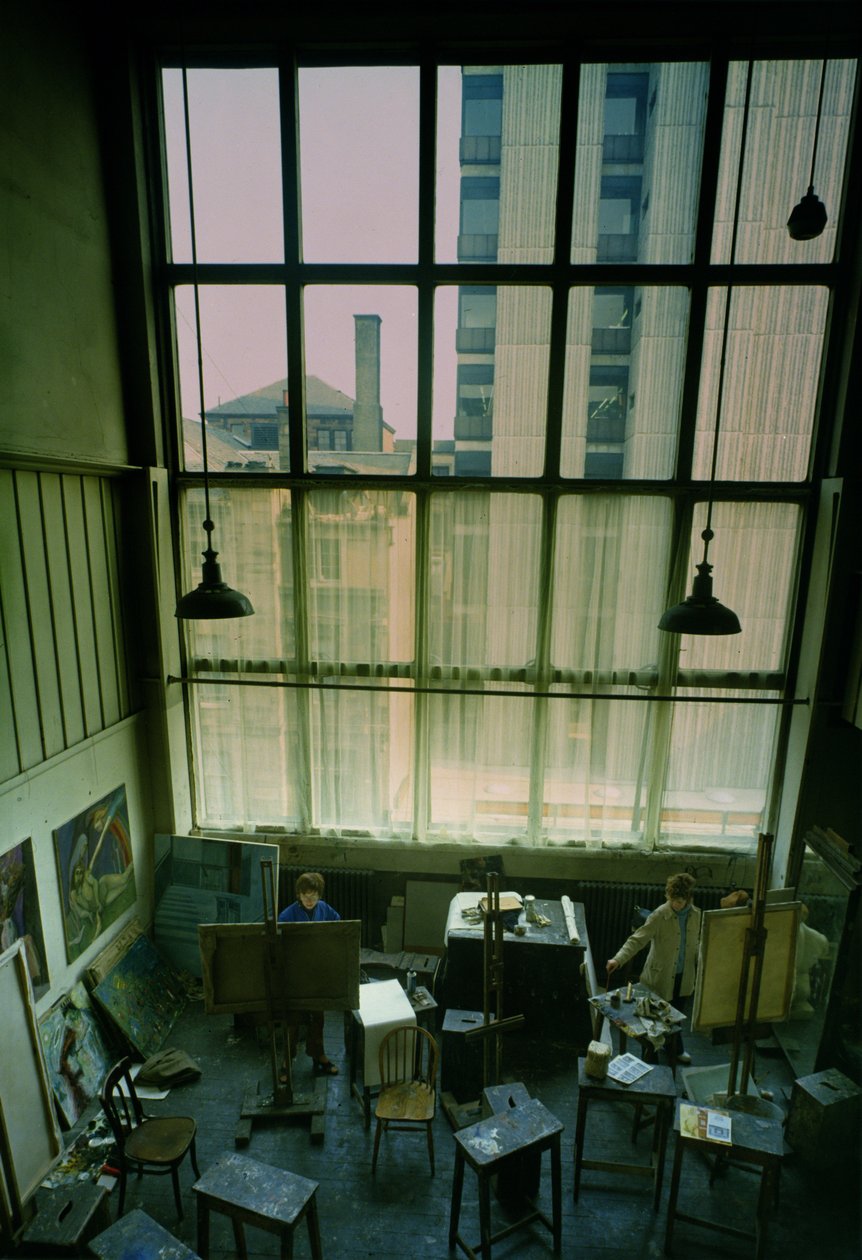 Uitzicht op een studio, gebouwd 1897-99 door Charles Rennie Mackintosh