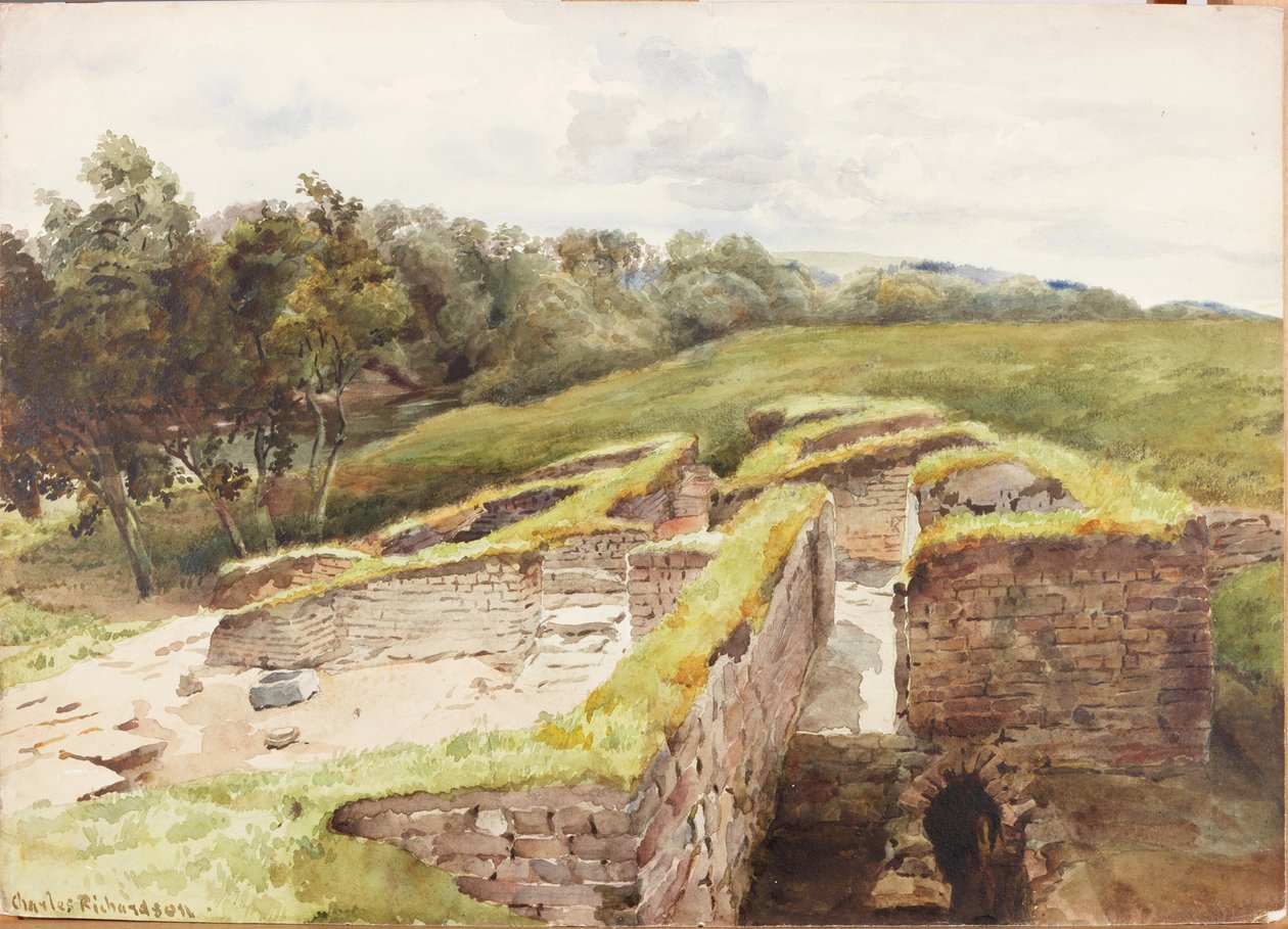 Chesters, badhuis vanuit het noorden door Charles Richardson