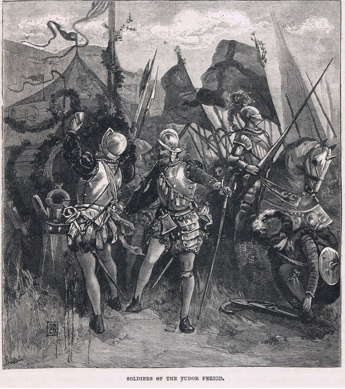Soldaten uit de Tudor-periode door Charles Ricketts