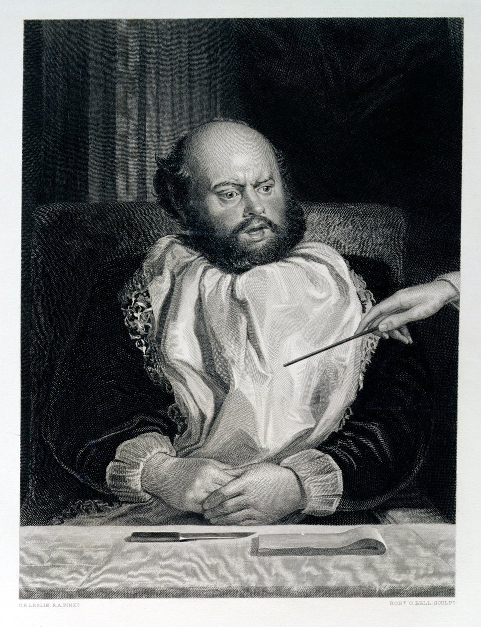 Sancho Panza, gegraveerd door Robert C. Bell door Charles Robert Leslie