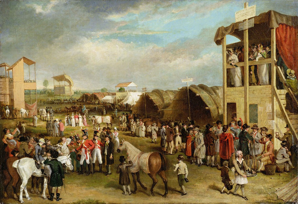 Een uitgebreid uitzicht op de Oxford Races door Charles Yardley Turner