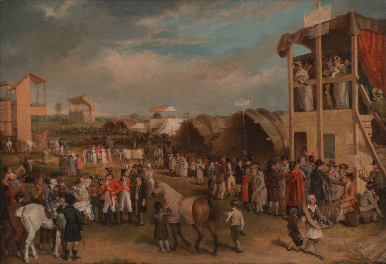Een uitgebreid uitzicht op de Oxford Races door Charles Yardley Turner
