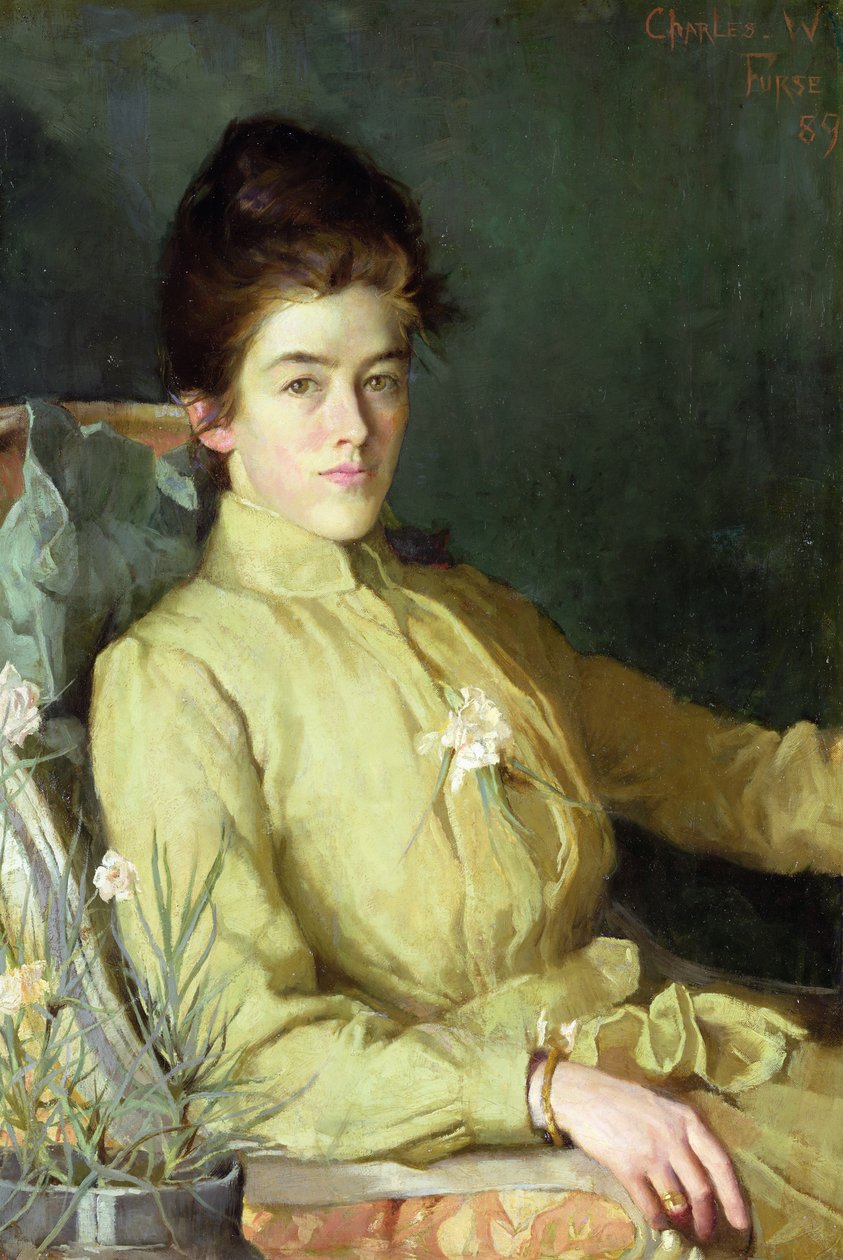 Portret van een jonge vrouw door Charles Wellington Furse