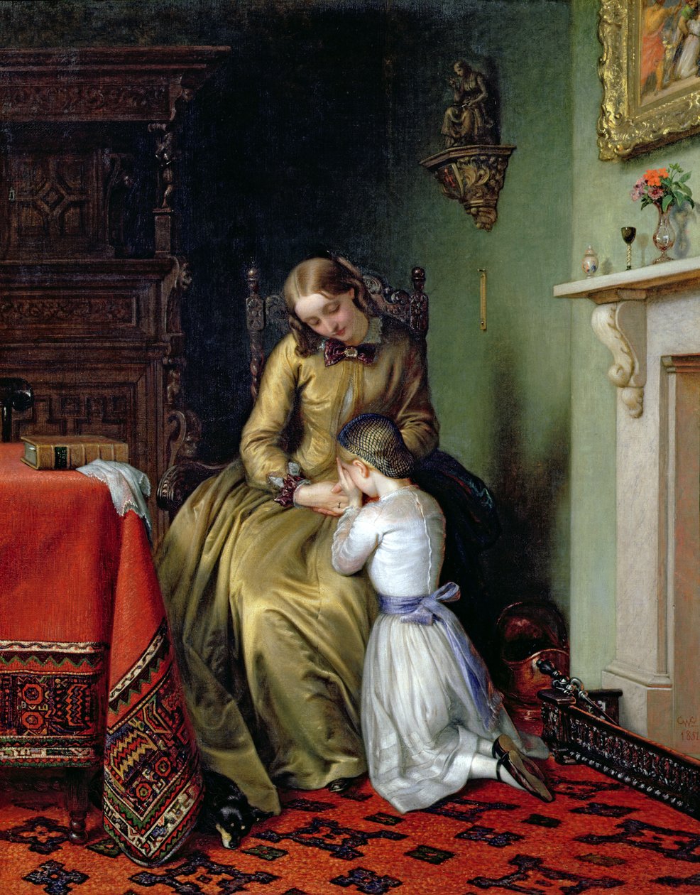 Gebedstijd, 1854 door Charles West Cope