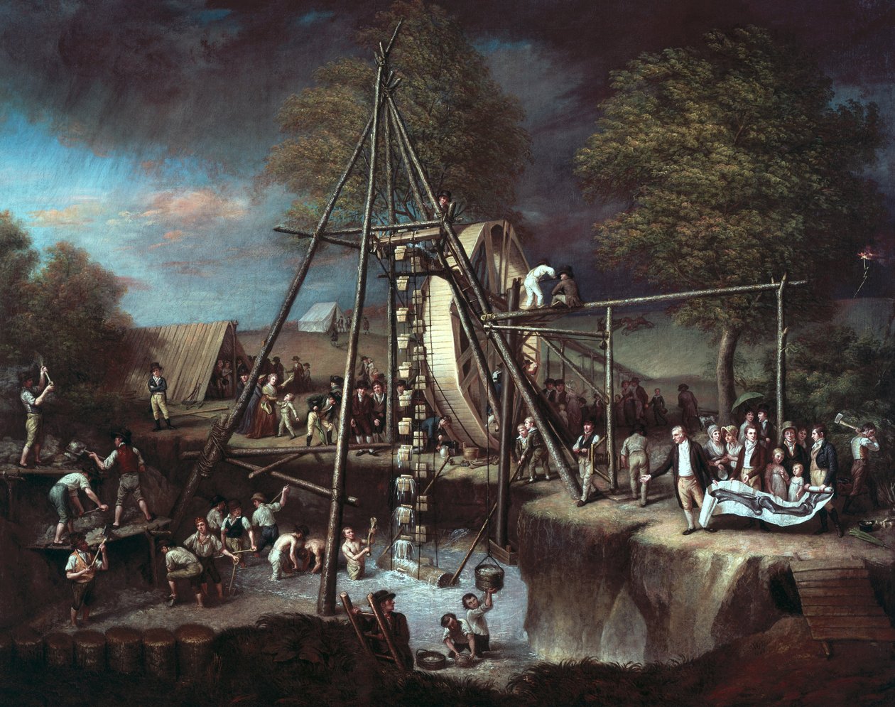Opgraving van de Mastodont, 1806 door Charles Willson Peale
