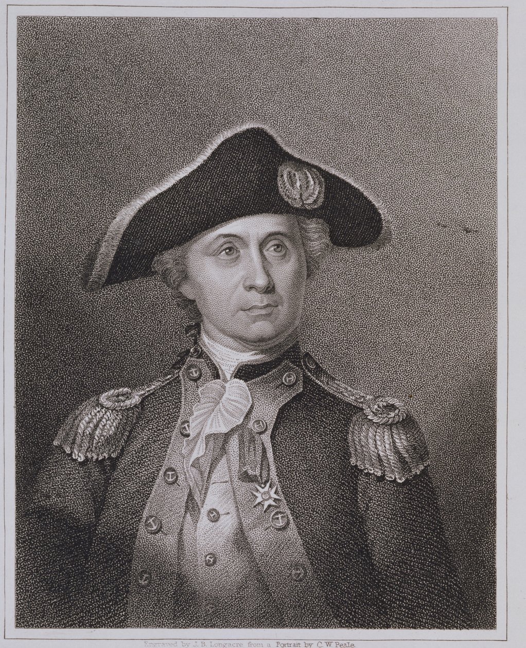 John Paul Jones (1747-92), gegraveerd door James Barton Longacre (1794-1869) door Charles Willson Peale