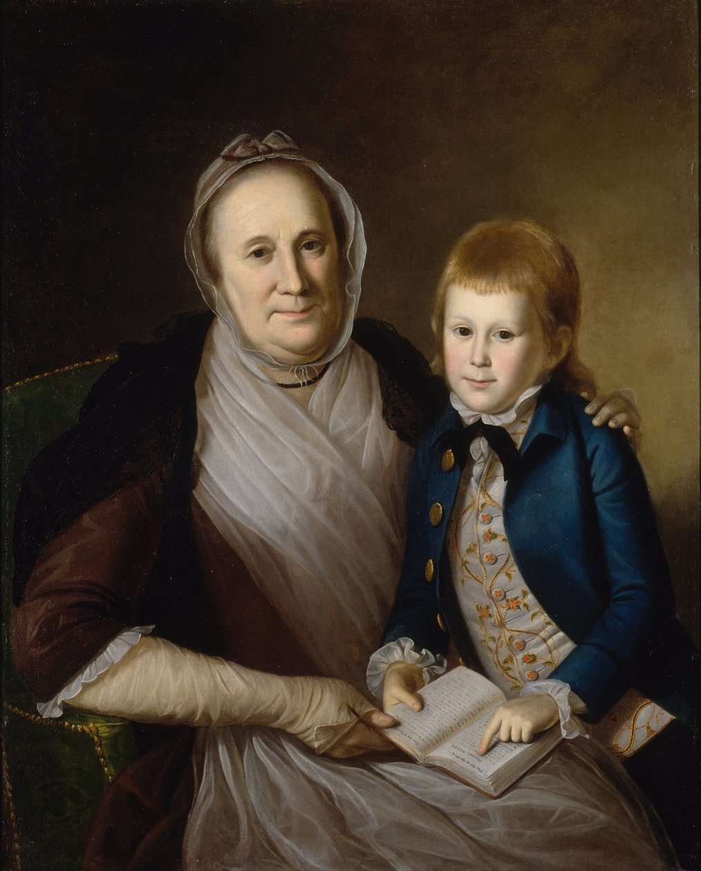 Mevrouw James Smith en kleinzoon door Charles Willson Peale