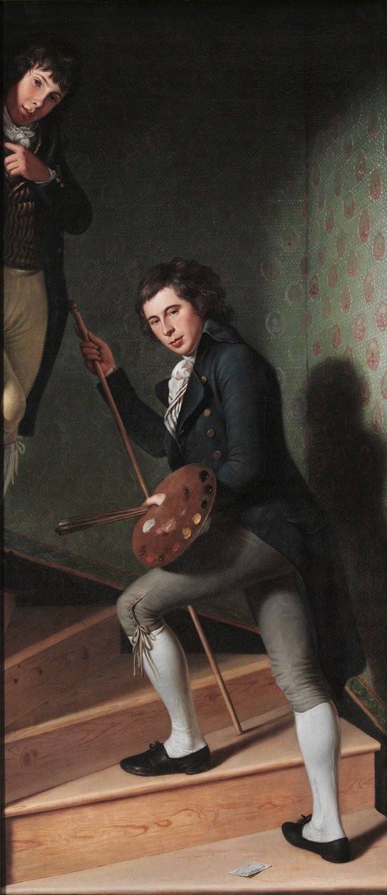 De trapgroep (Portret van Raphaelle Peale en Titian Ramsay Peale) door Charles Willson Peale