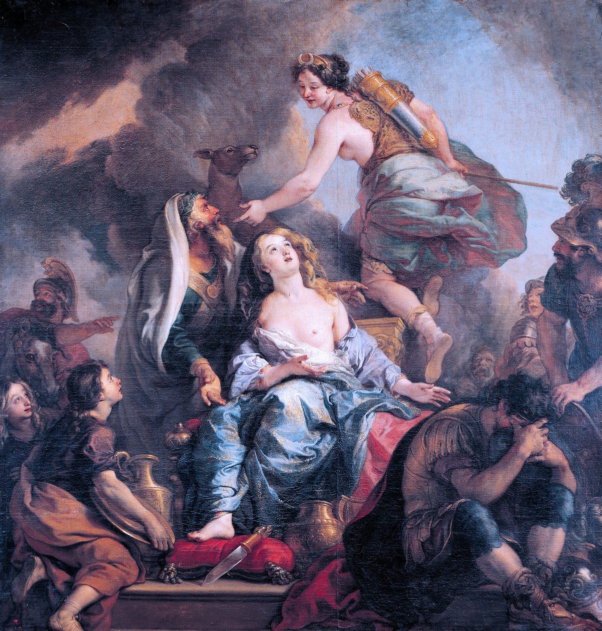 Het offer van Iphigenia door Charles de la Fosse